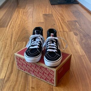 Vans Kids Black and White High-Top Sneakers